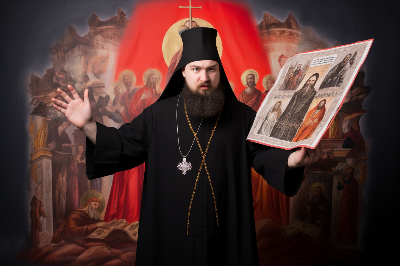 Midjourney Symbolbild Propaganda eines orthodoxen Priesters